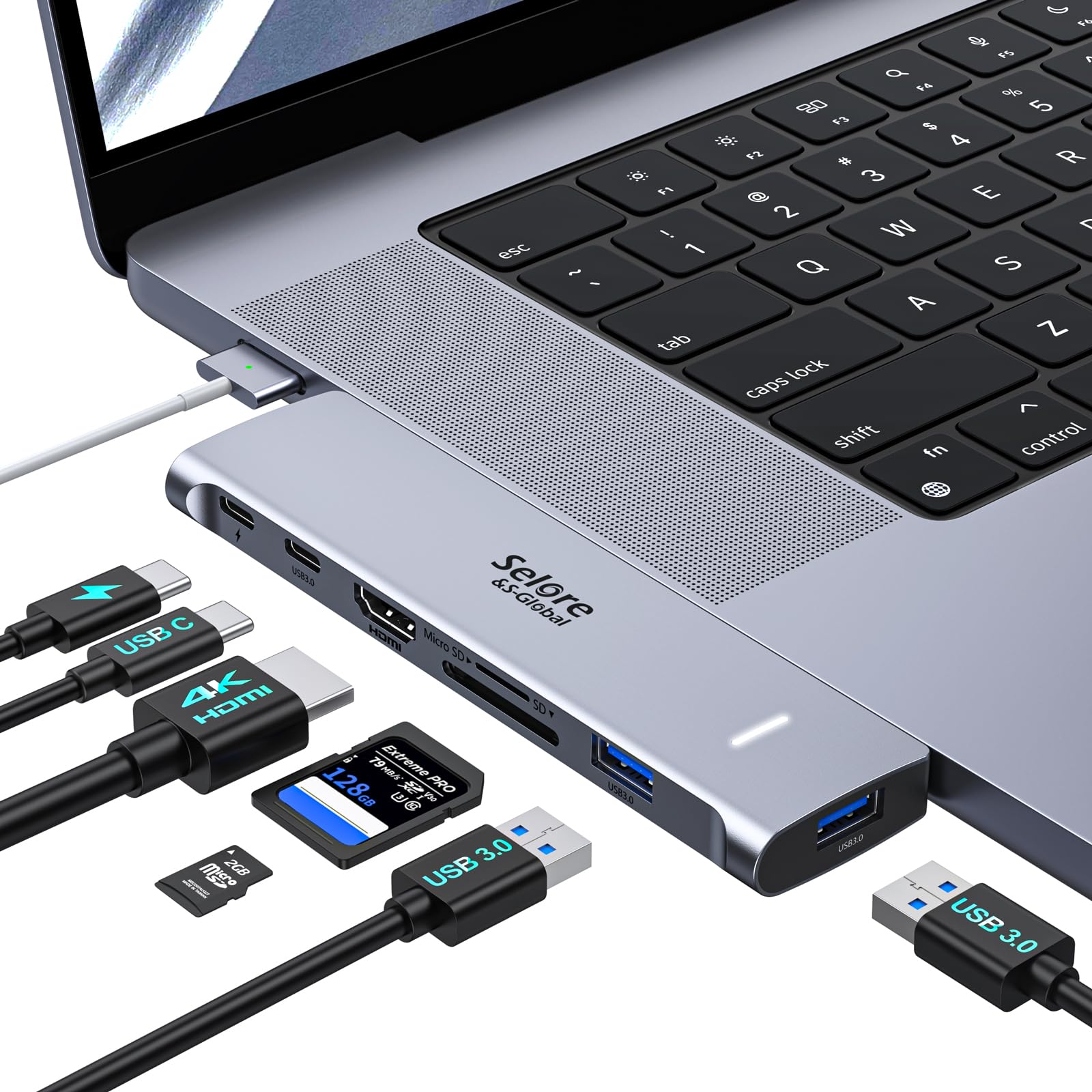 シェリパMacBook Air m1チップ　USBハブ付き 楽天市場】MacBook Air ハブ macbook ハブ mac ハブ 7in2
