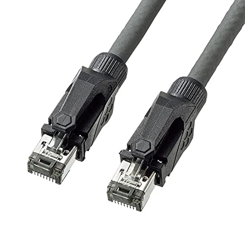 サンワサプライ CAT6A STP LANケーブル(10m) 10Gbps/500MHz RJ45 ツメ折れ防止 グレー KB-T6ASTP-1