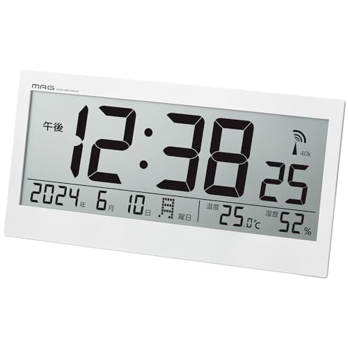 MAG(マグ) 掛け時計 壁掛け時計 置き時計 デジタル 電波時計 温度計 湿度計 温湿度計 オフィス 事務所 工場 倉庫 大型 大きい 縦約1
