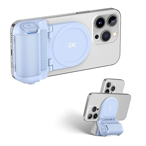 JJC Magsafe対応 スマホグリップ 自撮りグリップ マグネット スマホホルダー スマホスタンド ワイヤレス リモコン付き スマートフォン