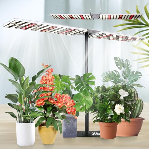 JCBritw 100W 植物育成ライト スタンド付き LED 白いフルスペクトルLED植物ライト 室内栽培 苗木栽培 顕花植物栽培向け水耕栽培