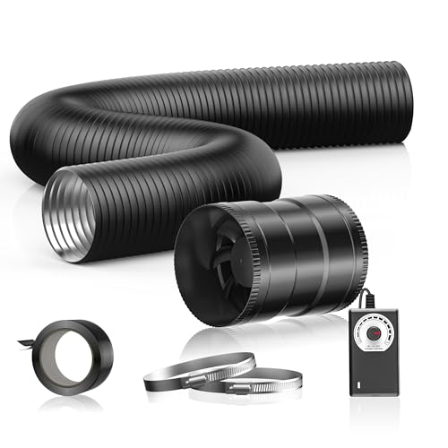 Hon&Guan ダクトファン セット 150mm 中間取付型インボイス制度登録店ダクト用 換気扇 強力 省エネ 静音 塗装ブース用 家焼肉 丸