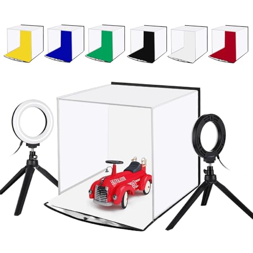 PULUZ 30cmソフトボックス 折りたたみ式撮影ボックス 簡易撮影ブース リングライト付き 携帯型フォトスタジオ 80個LEDビーズ 写真撮