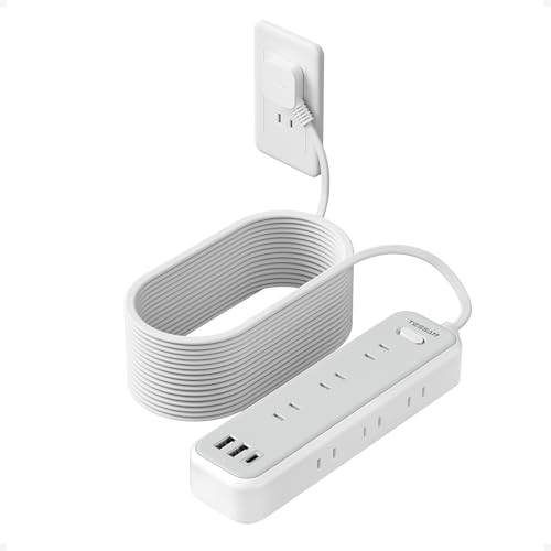 延長コード 10m 電源タップ 薄型プラグ usb たこあしコンセント テーブルタップ TESSAN 9個AC口 2個type-Aポート 1個U