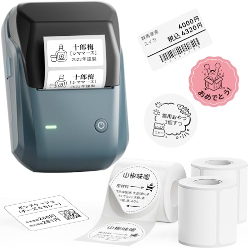 NIIMBOT B1 付け札製造業者 スマホ 付け札点火装置本体+3巻付け札付き添い人 感熱付け札点火装置 値札印刷機 Bluetooth繋ぎ合わせる 商