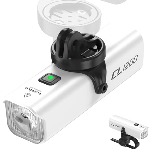 TOWILD CL1200 銀輪点火装置 1200lm 5000mAh大電気容量2025最新防眩光レンズロードバイクライト 差し交わす自動二輪車 USB