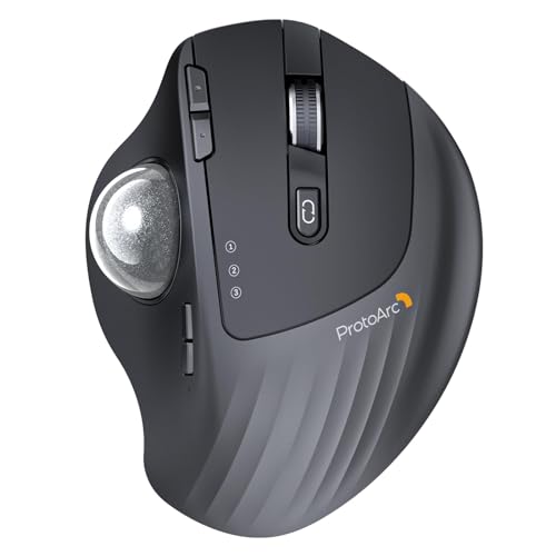 ProtoArc トラックボールマウス 2.4GとBluetooth対応 3台デバイス同時接続 5段階DPI 7ボタン 無線 windows/m