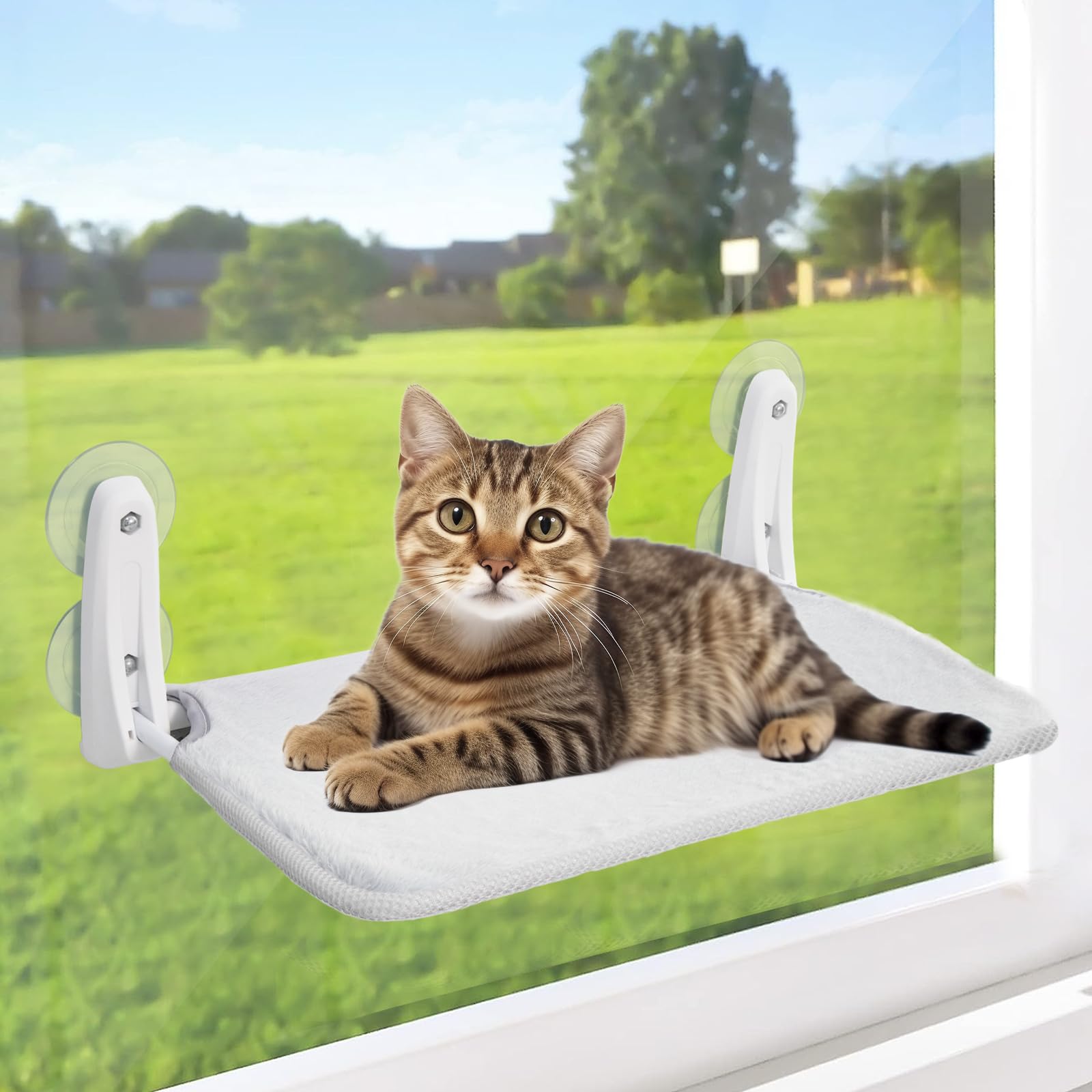 2024年革新型猫 ハンモック 猫 窓用ハンモック 吸盤式＆粘着式 耐荷重25kg 折り畳み式 猫 ハンモック 窓 ベット 洗える 窓用猫ハンモ