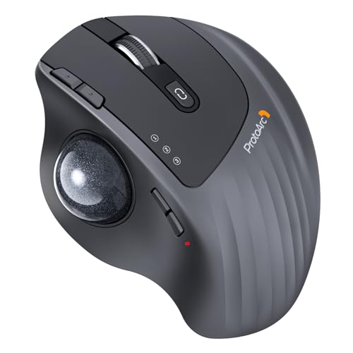 ProtoArc トラックボールマウス EM01 NL 2.4GとBluetooth両対応 3台デバイス同時接続ワイヤレスマウス 5段階調節DP