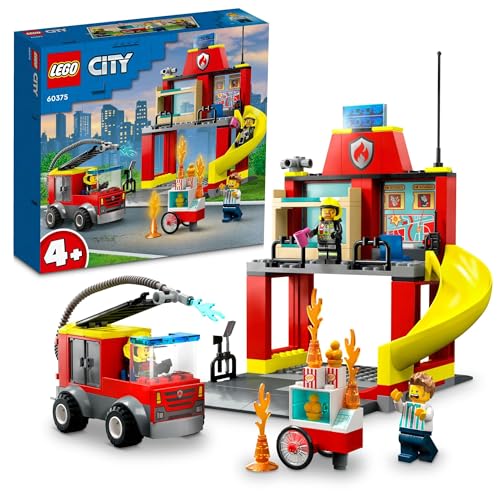 レゴ(LEGO) シティ ファイヤーハウスと消防自動車 手あそび 手あそび 差し上げ物 生まれ落ちる日 差しつかえる 知育 クリスマス 御坊っちゃん お姉さん お子さん 4歳 5歳 6歳 セット-ブロック-おもちゃ