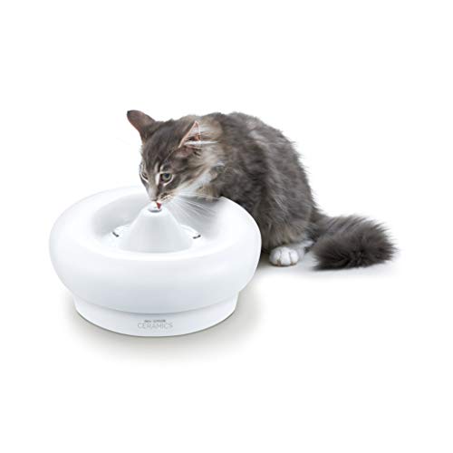 ジェックス GEX ピュアクリスタル セラミックス 陶器製 静音 軟水化フィルター1枚付き 下部尿路の健康維持に フィルター式給水器 猫用 1.