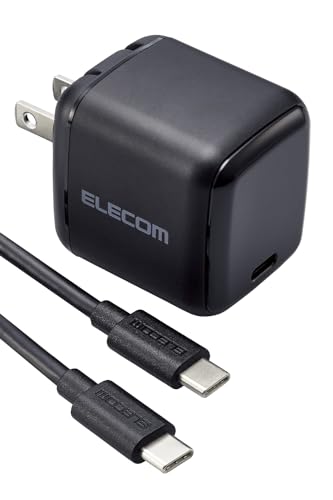 エレコム 充電器 ノートPC パソコン 65W USB PD対応 Type-Cケーブル付属 小型 Type-C 1ポート PPS対応 GaN I