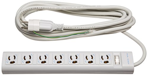 エレコム 電源タップ 雷ガード 一括スイッチ マグネット付 抜け止めコンセント 3ピン-2ピン変換アダプタ付属 7個口 3ピン 5.0m T-Y