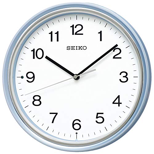 セイコークロック(Seiko Clock) 掛け時計 電波 アナログ 薄青パール 直径27.5x4.7cm KX252L