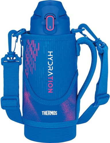 サーモス 水筒 真空断熱スポーツボトル 800ml ブルーピンク 保冷専用 子供用 ポーチ付き 肩に優しいストラップ FJS-800F BLP