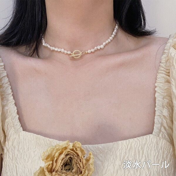 ete K10ネックレス　花とパールチャーム K10 YG フラワーパールネックレス(40cm K10 イエロー