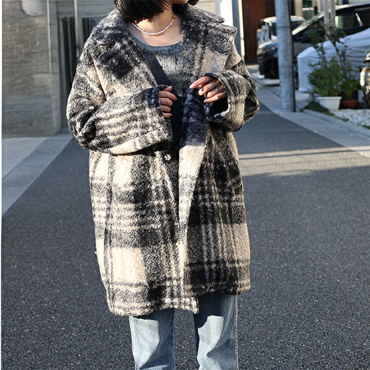 【1点4,890円＆クーポン券当てはめるで】真っただ中厚地の外套 P厚地の外套 3B28  レディース 秋 冬 アウター 通い 通学 OL 商行為 羽織り 読み合わせる柄 厚地の外套 チェスターコート ゆったり 心地好い 好いたらしいめ 韓国流行り物【貨物輸送無料】