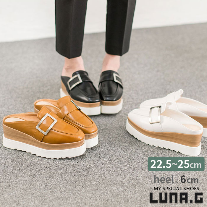 Luna G Shoes New Work Black White Brown 22 5cm 25 0cm
