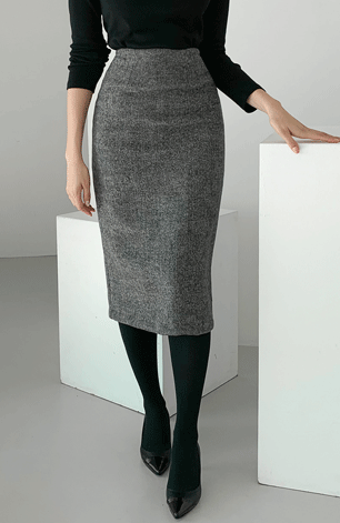ヘリンボーン ミモレ ボトムス タイト レディース ハイウエスト ミモレ丈 ロングスカート スカート タイトスカート 韓国