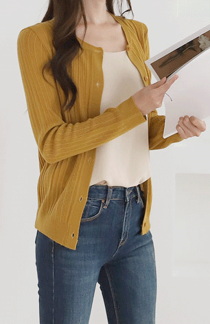 リブニット カーディガン 肩掛け クルーネック Uネック 秋冬 秋 長袖 ニットカーデ レディース ニットカーディガン