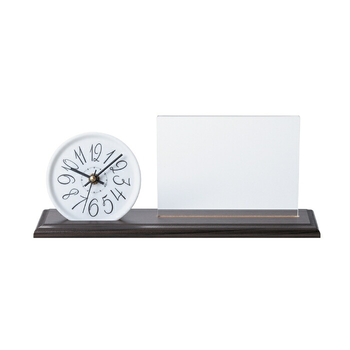 【両親贈呈】Photo&Clock（ブラウン）　J-082【クロックギフト・写真立て】