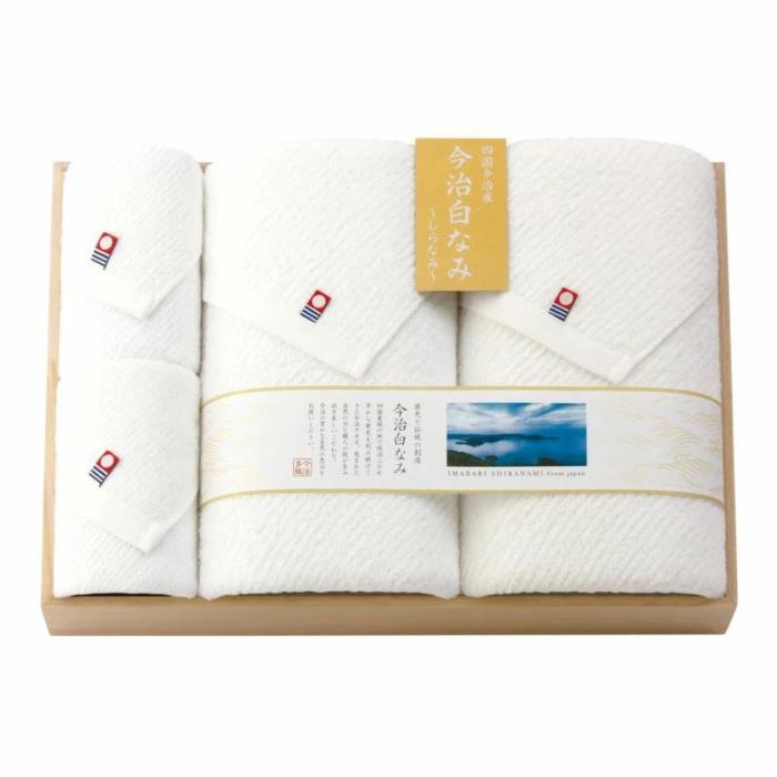 【引出物】今治白なみ～しらなみ～ 日本製 愛媛今治 木箱入タオルセット tkd-16100//引き出物・ギフト・内祝い・お中元・お歳暮等に
