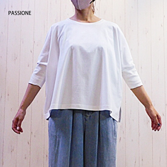 PASSIONEサラサラ綿素材５分袖Ｔシャツ（レディース）626971