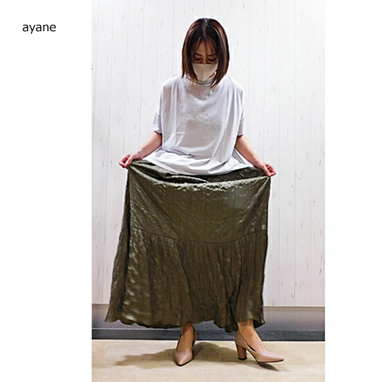 ayane マチ付きダンガリーフレアースカート ayane(アヤン)マチ付き・ダンガリーフレアスカートの通販