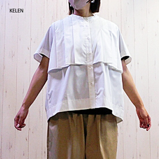 KELEN バンドカラーブラウスLKL26ＳＢＬ２２９５