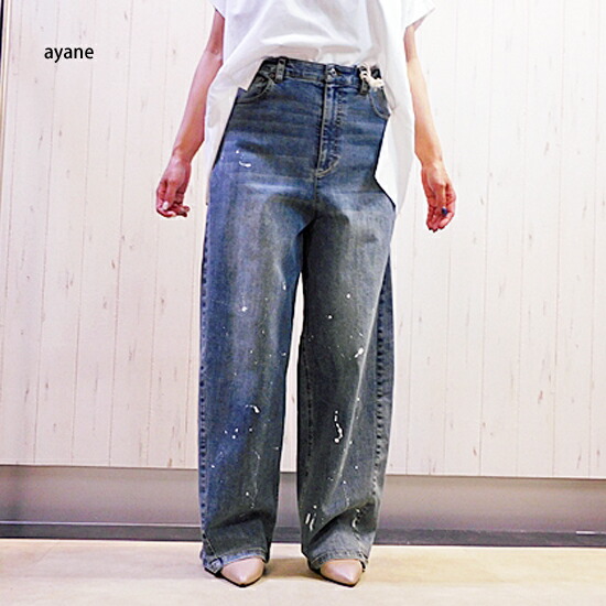 ayane アヤン えの具産業バレルレッグストレッチデニムパンツ（レディース）875815/856734
