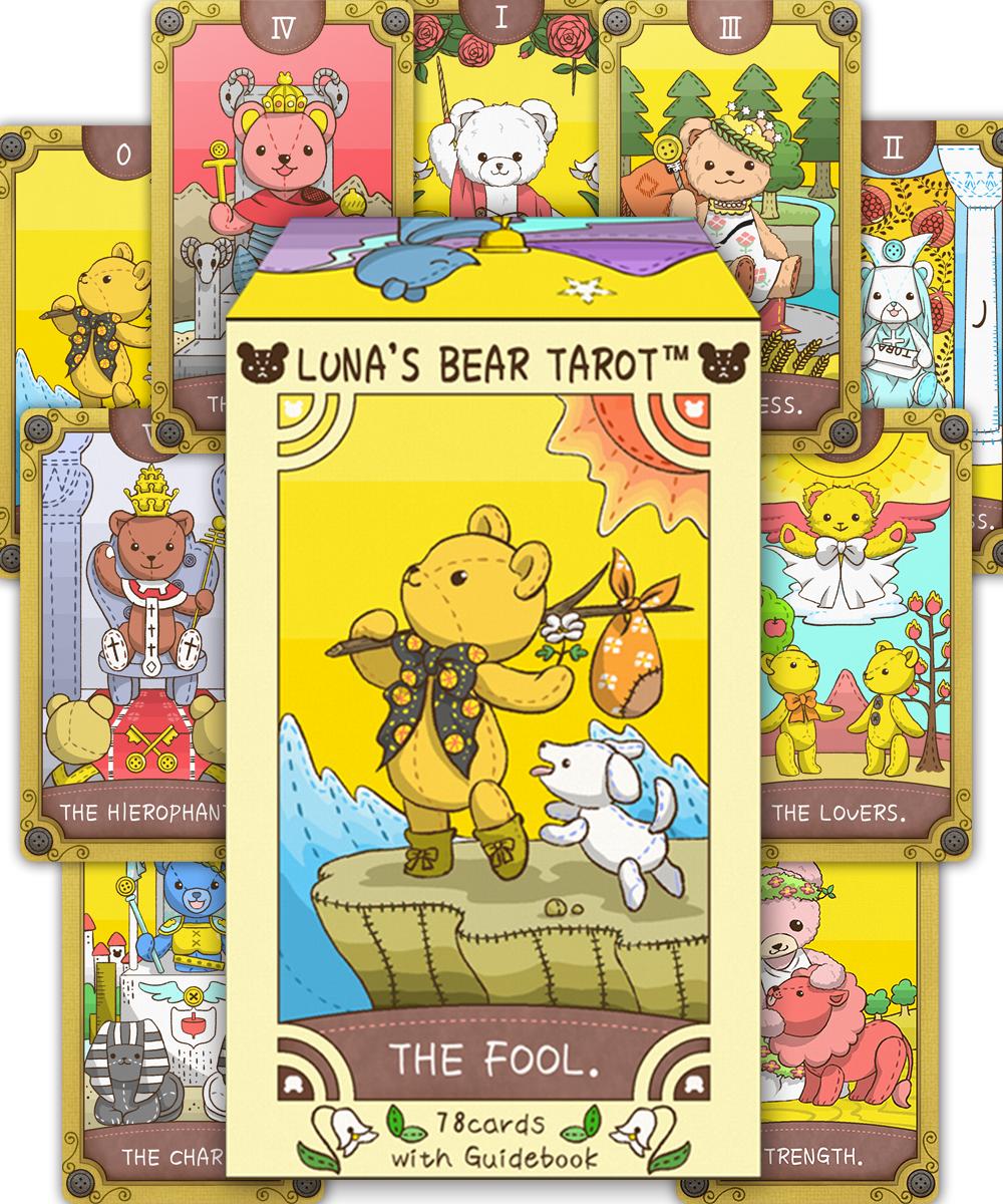 【初心者向け日本語ブックレット付】ルナズ ベアー タロット LUNA’S BEAR TAROT タロットカード くま ライダー版準拠　かわいいくまのタロットカード テディベア