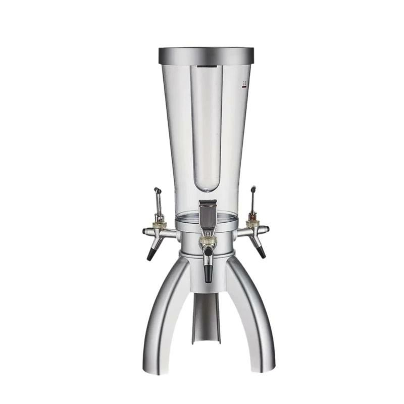 飲料タワー 簡単清掃 商業用 多機能 冷却機能付き 25cmx22cmx57cm アクリル素材 ホームパーティーに適用 ビールディスペンサー レストラン