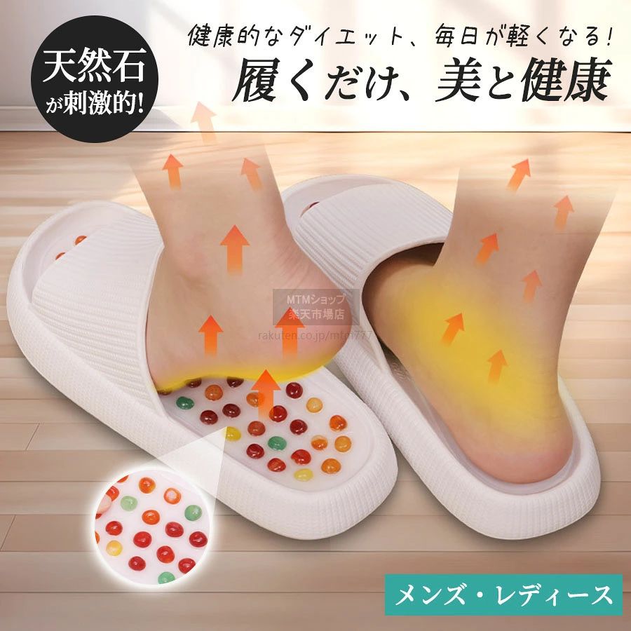 足つぼ スリッパ 痛気持ちいいのが丁度良い 天然石 健康スリッパ 室内 健康サンダル ルームシュー つぼっこサンダル 足ツボサンダル 足ツボスリッパ ツボ押しサンダル 足つぼ サンダル ツボ押し 足裏 ツボ マッサージ メンズ レディース