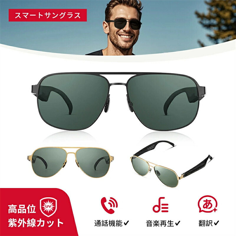 【厳選3C専門店★2025新品】スマートグラス 眼鏡 同時通訳 75カ国語のリアルタイム翻訳 Bluetooth5.4搭載 通話対応 磁着充電 超軽量デザイン サングラス スマートメガネ AIアシスタント 議事録 音楽再生 ファッション 高級 ビジネス 通勤｜ルナリアショップ