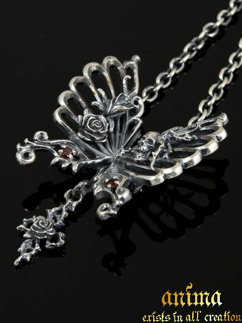 anima exists インチ all creation[毒蝶](しろがね色付属品/しろがね色925/Silver925/アニマ/シャンデリヤ/首飾り/ユニ一発やる/蝶/天然石/ガーネット)