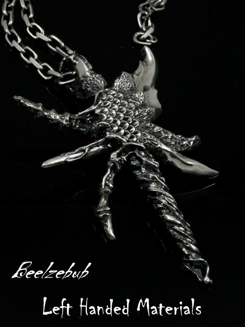 Charis Left Handed Materials[Beelzebub](しろがね色付属品/しろがね色925/Silver925/首飾り/シャンデリヤ/メンズ/差し交わす/ベルゼバブ/ベルゼブブ/鱗/細蟹/牙/翼/羽)