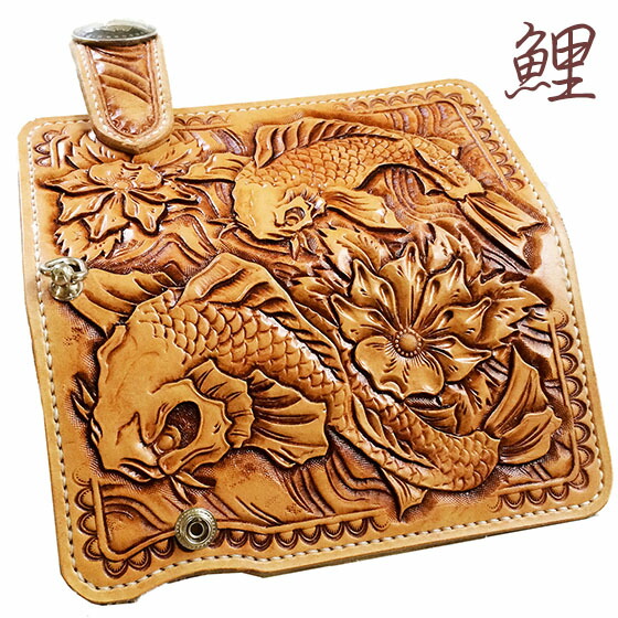 楽天市場 ハンドメイド 透かし彫りレザーカービングロングウォレット ヌメ革製財布 日本製 シルバーコンチョ ネーム刻印無料 オーダーメイド承ります レザークラフト マリボックス