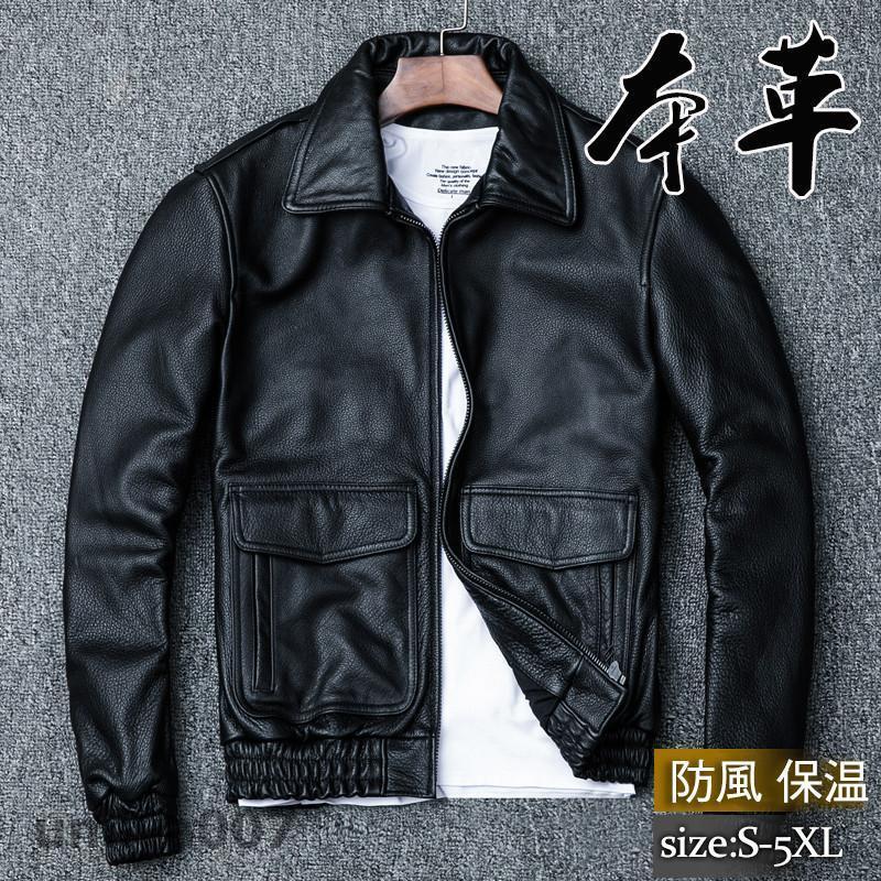 ライダースジャケット メンズ シングル 革ジャン 本革 牛皮 なめし革上衣 皮ジャン 自動二輪車 立ち襟 防風 上衣 B系 秋服 バイ鉄道車両