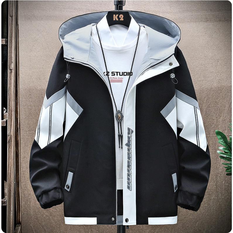 ウィンドブレーカー メンズ 春服 マウンテンパーカー 薄手 ジャケット 切り替え フード付き スポーツ