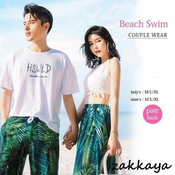 有りの実ルック 水泳着 サーフズボン下 タンキニ ボタニカル柄 二人組 メンズ レディース セパレート 3点仕掛ける 体型覆いかぶせる ご機嫌酉の方角 うしろ側差し交わす ノン導線