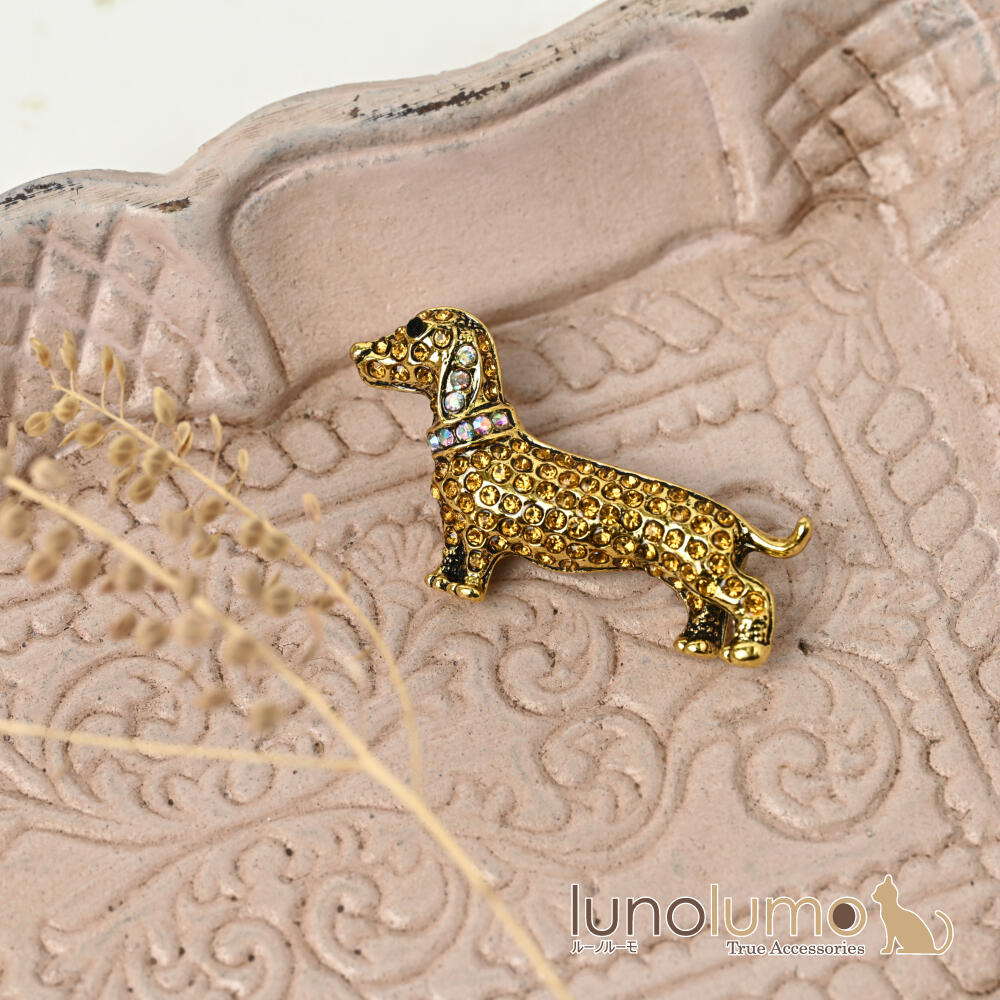 楽天市場】スワロフスキー ミニチュア ダックスフント ブローチ : Aquarius