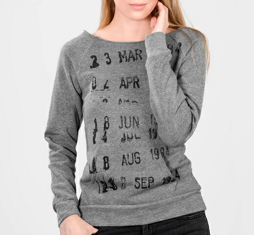 [Out of Print] Library Stamp Sweatshirt (Grey) (Womens) - [アウト・オブ・プリント] ライブラリー・カード スウェット｜Rudy ＆ Co. 店