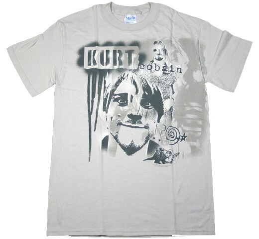 Kurt Cobain / Portrait Tee (Silver Gray) - カート・コバーン Tシャツ｜Rudy ＆ Co. 店
