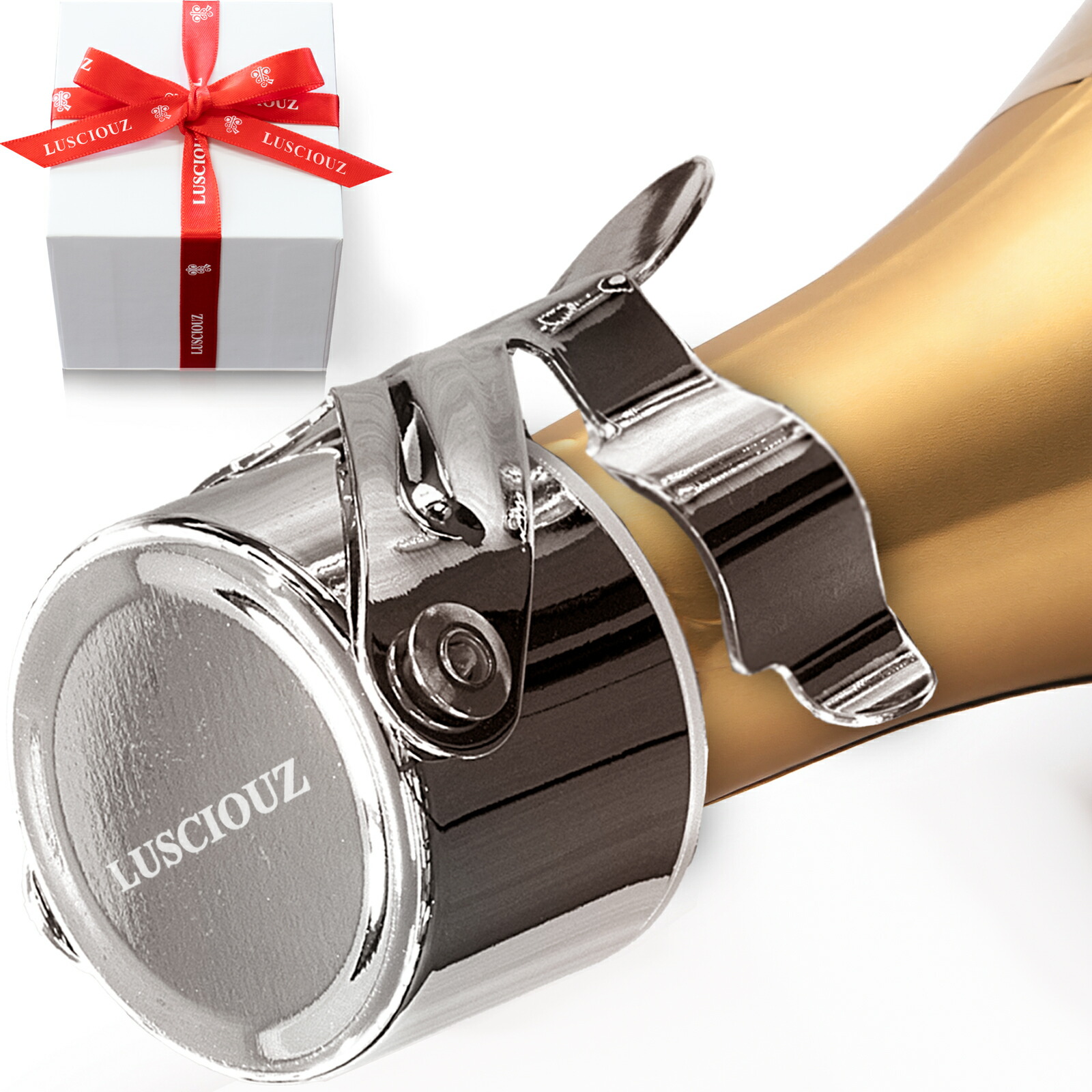 【楽天市場】LUSCIOUZ ルーシャズ シャンパンストッパー ワインストッパー 横置き ギフト プレゼント 誕生日 贈り物 グラス 男性