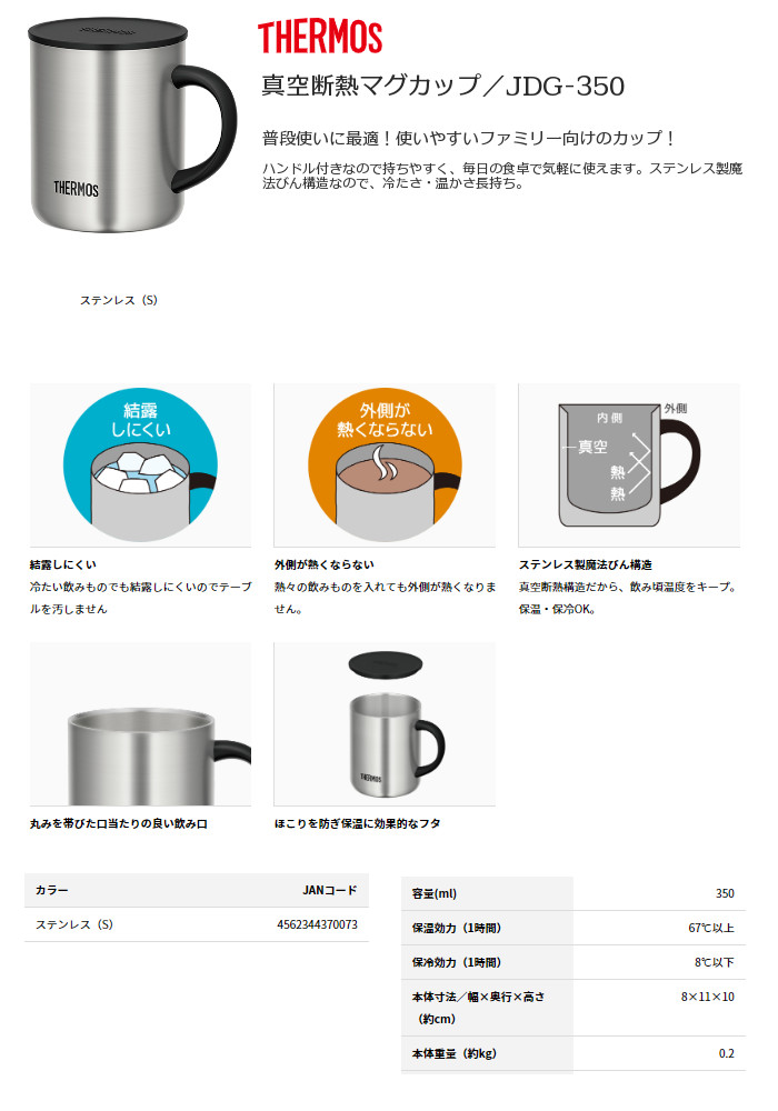 楽天市場 サーモス 真空断熱マグカップjdg 350 S ステンレス 350ml Thermos Lush Life