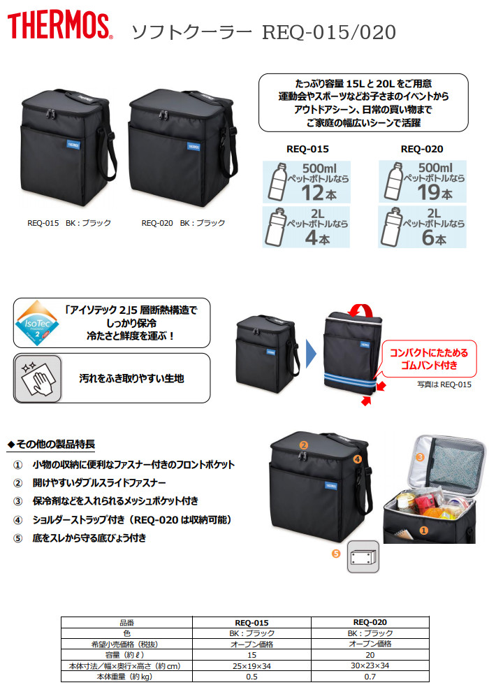 楽天市場 サーモス ソフトクーラー Req 015 Bk ブラック Thermos Lush Life