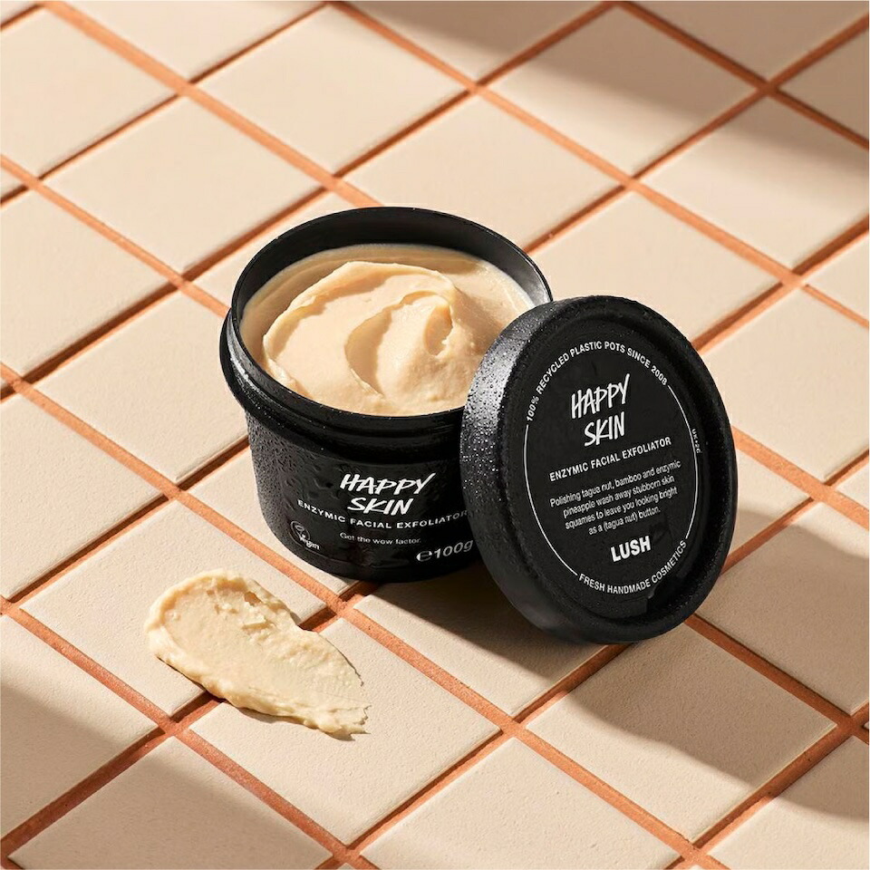 公式 LUSH ハッピースキン フェイススクラブ AHA酵素 毛穴ケア 角質 くすみ ヴィーガン 保湿 スキンケア ギフト プレゼント ラッシュ