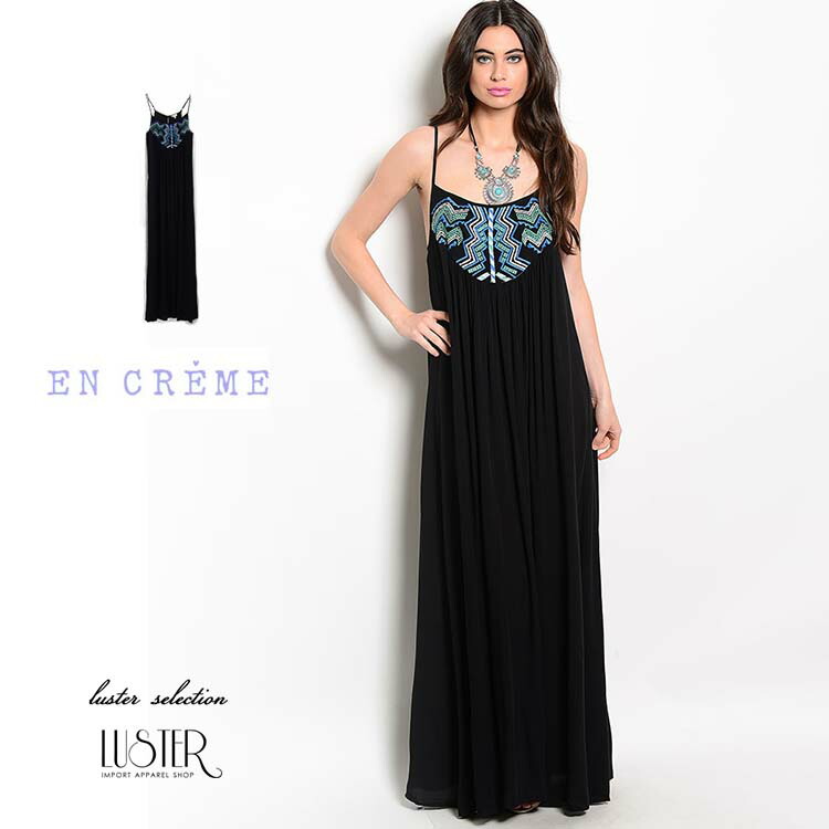 メール便可 ワンピース La直輸入 Laブランド Ss レディースファッション Creme マルチカラーエンブロイダリーマキシ ワンピース インポートワンピ プチプラ 30代 プチプラ 代 海外インポート 40代 En La 西海岸 クーポン対応 Luster