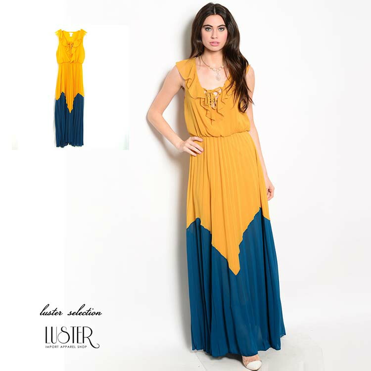 史上最も激安 Ss メール便不可 レースアップヨークマスタードテールコントラストマキシドレス インポートワンピ 海外インポート La 西海岸 代 30代 40代 プチプラ クーポン対応 訳ありセール格安 Www Estelarcr Com