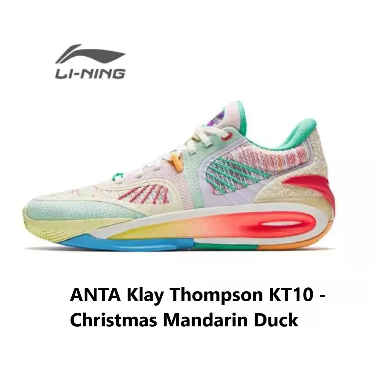ANTA粘土トンプソン KT10 - Christmas Mandarin Duck LI-Ning リーニン メンズ キッズ バッシュ スニーカー 手かご 置き目とり捨てる 流行り